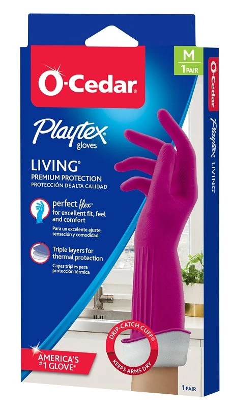 Medium Reusable Cleaning Gloves With Drip-catch Cuff And Ultra-fresh Technology