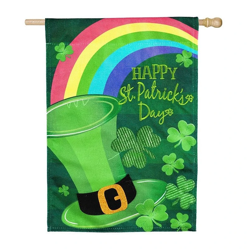 St. Patrick's Day Hat Garden Flag, Multicolor, 12 X 18 Inches