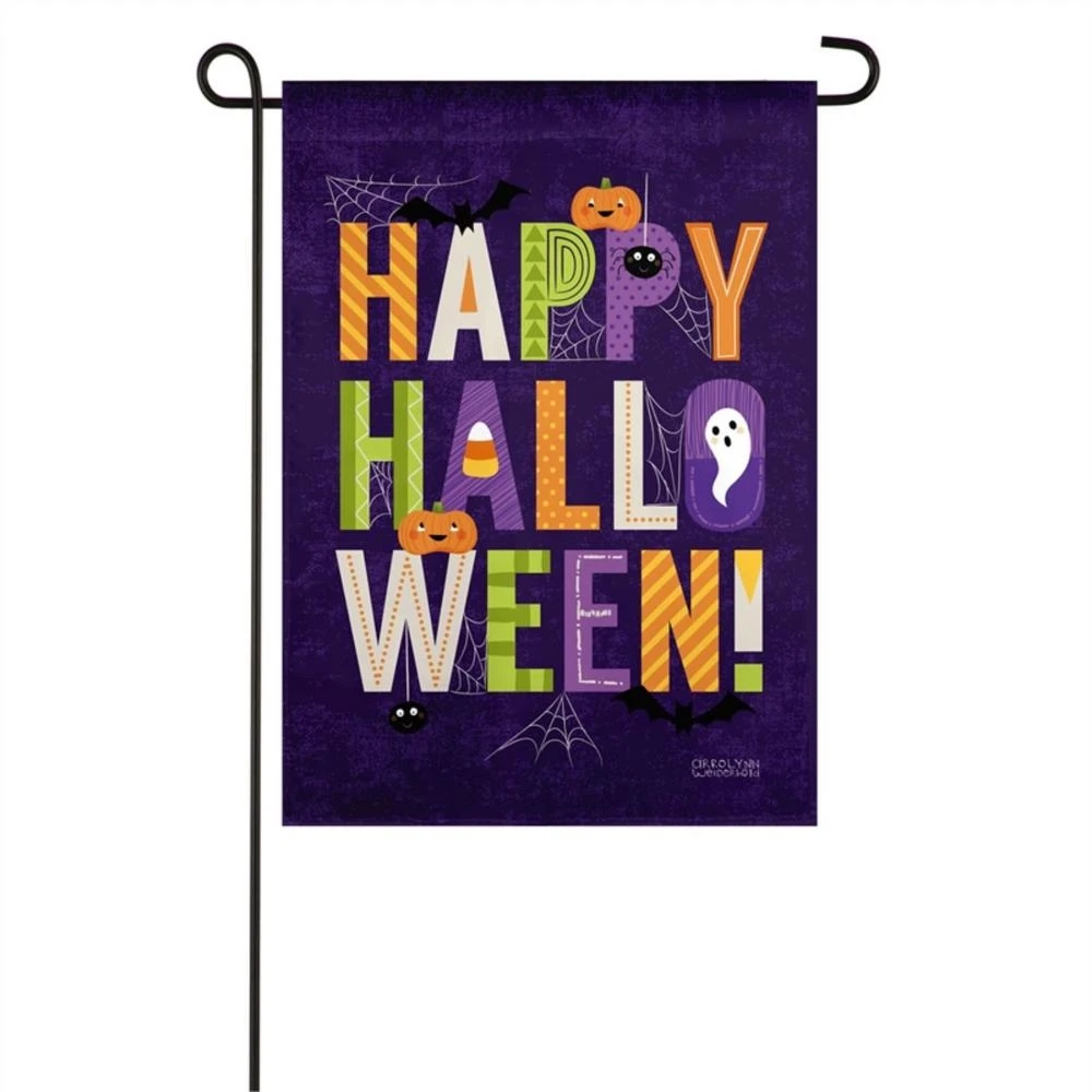 12.5 X 18 Happy Halloween Garden Suede Flag For Outdoor Decor