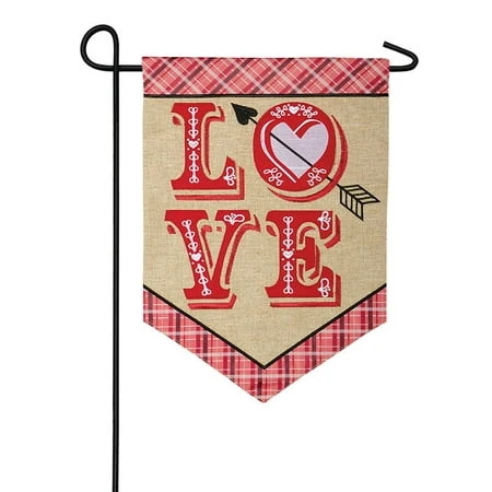 Applique Garden Flag - Lots Of Love, 12.5 X 18 Inch Decorative Outdoor Flag