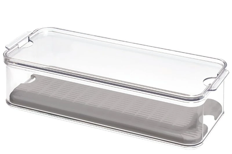 Crisp Produce Fridge Bin 15.72 In L X 6.32 In W X 3.76 In H Clear Plastic
