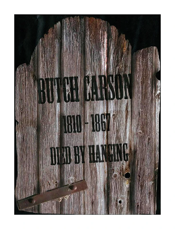 Butch Carson 1810-1867 Hanging Tombstone Halloween Decoration 22 In. H X 1 In.