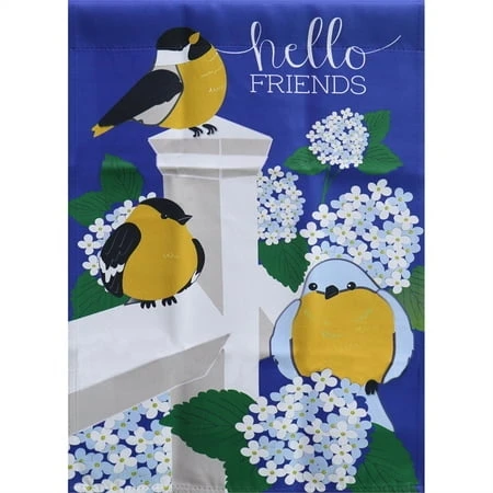 Evergreen Hydrangea Garden Burlap Flag, 18 X 12.5 Inches For Outdoor Decor
