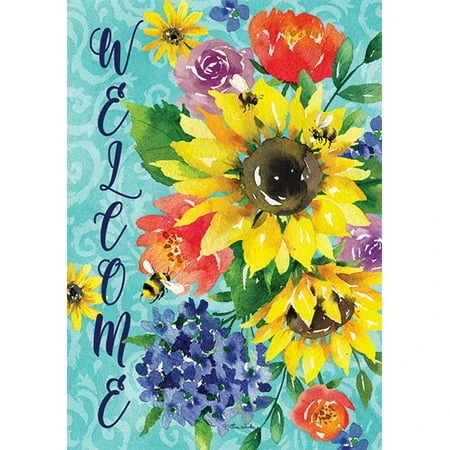 Summer Bouquet Welcome Garden Flag, 12 X 18 Inches, Double Sided