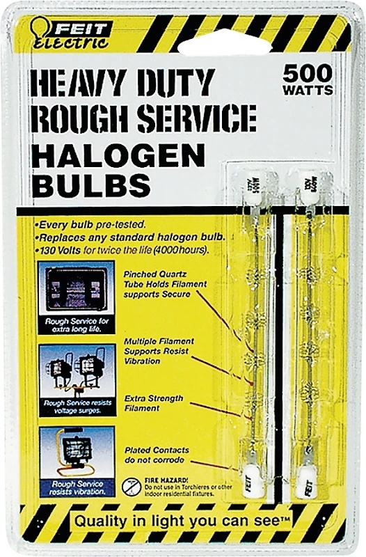 500 Watt Halogen T3 Rgh Clear Bulb - Model Bpq500t3/cl/rs/2