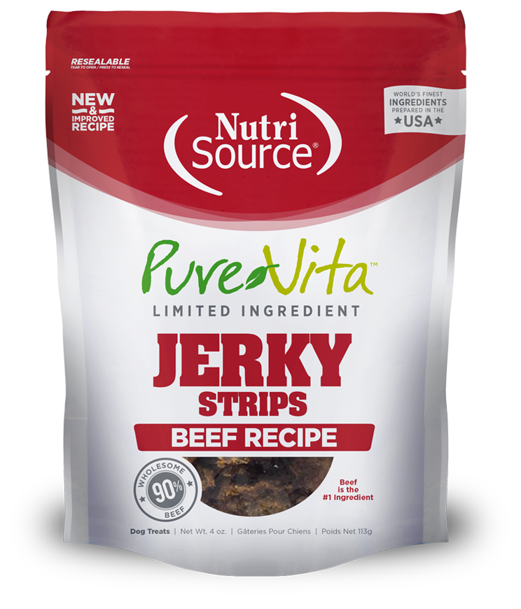 Purevita Limited Ingredient 96% Beef Jerky Holistic Dog Treats 4 Ounce