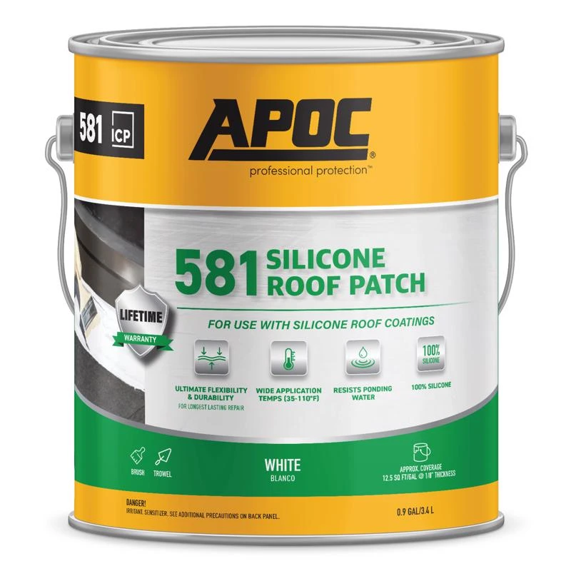 Bright White Silicone Roof Patch 1 Gallon - Durable, Cold Application, 50-year Lifespan
