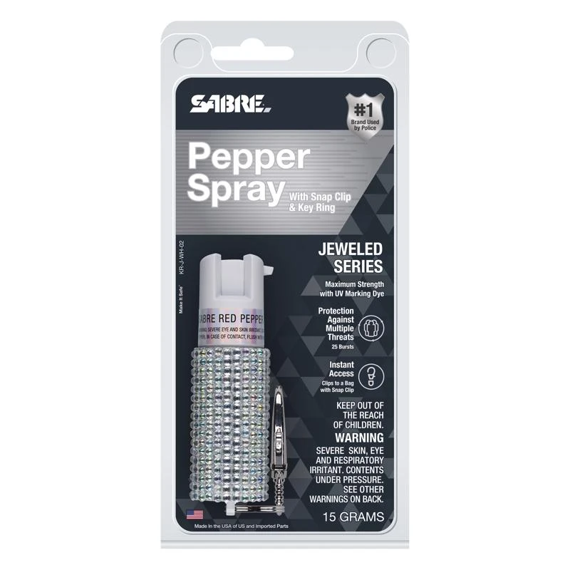 Jeweled Rhinestone Plastic Pepper Spray - 0.54 Oz, 10 Ft Spray Distance