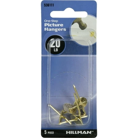 One-step Picture Hangers, 20 Lb Capacity, 5 Pieces For Easy Installation