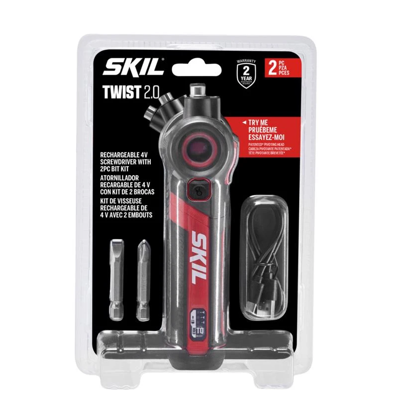 4v Cordless Rechargeable Screwdriver With Bit Set - Model Sd5619-01