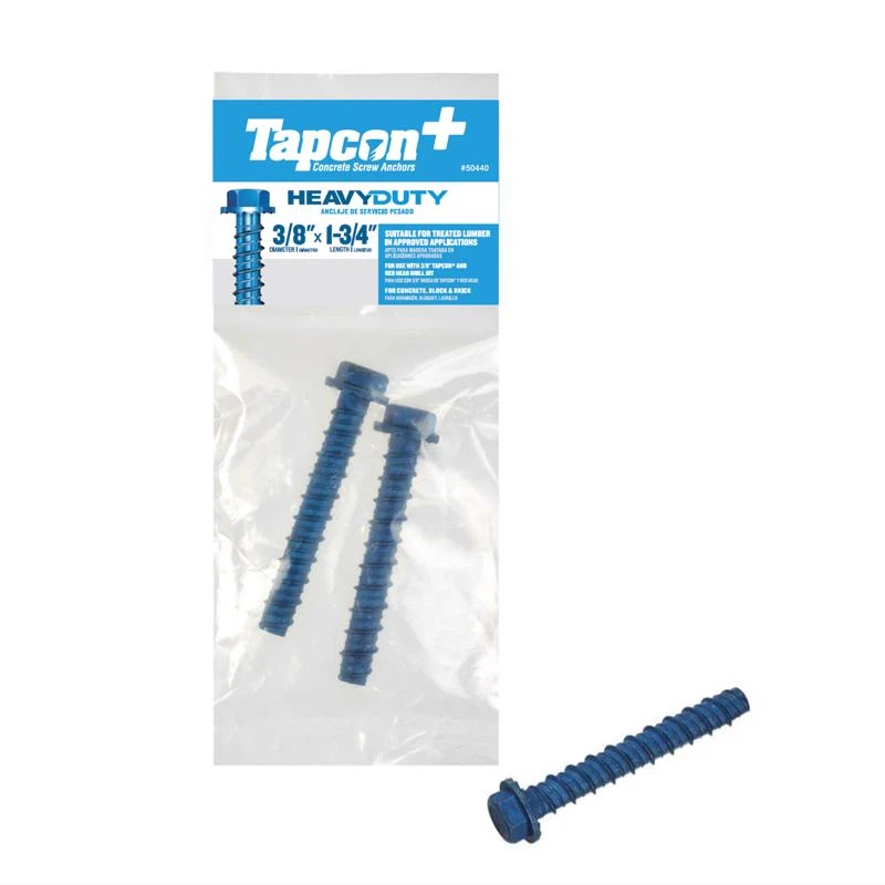 3/8 In. X 1-3/4 In. L Hex Drive Concrete Screws 2 Pk - Heavy Duty