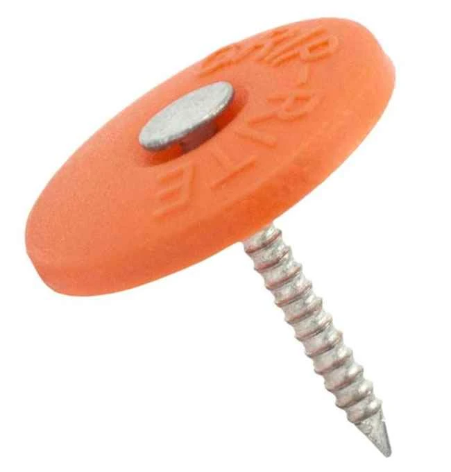 1 Inch Electro Galvanized Plastic Cap Nails - 1 Pound Pack