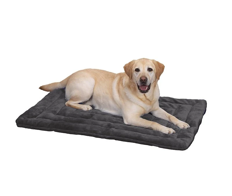 Zw941 Plush Dog Mat, 41 In L X 27 In W, Gray Fur/polyfiber Cover