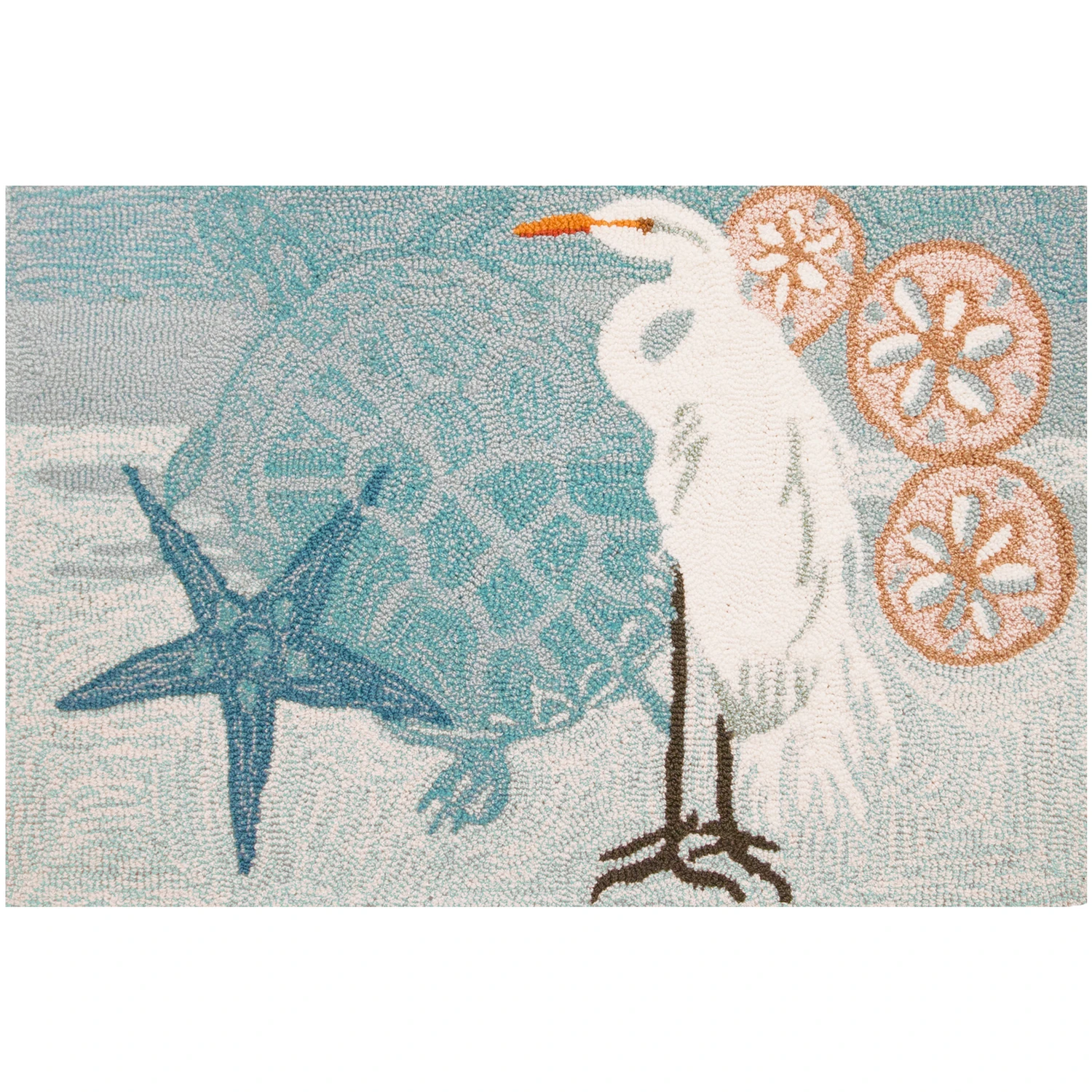 Coastal Egret Multicolored Accent Rug 22 In. X 34 In.