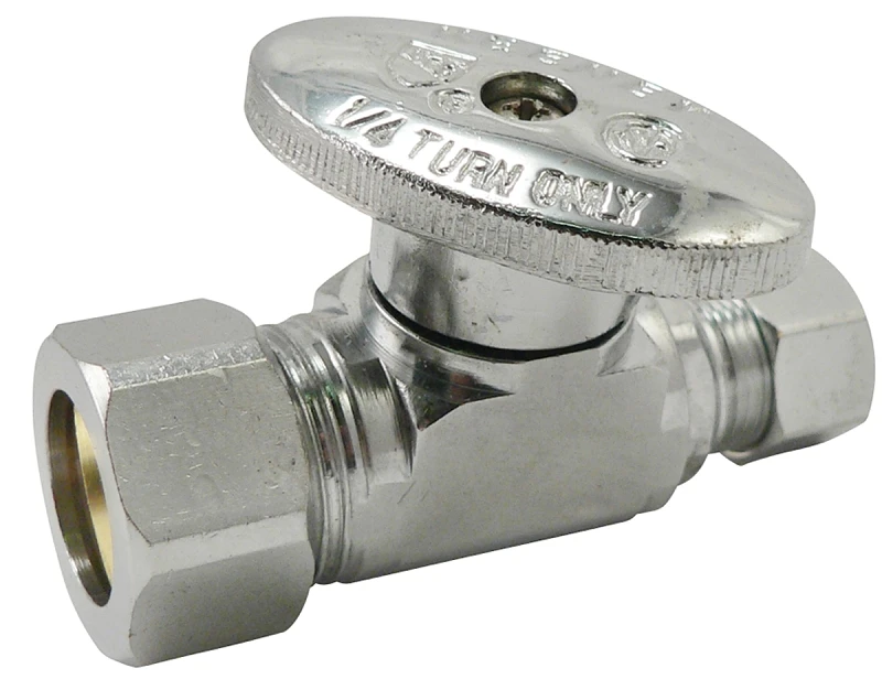 Pp2041pclf Quarter Turn Straight Valve, 5/8" Odct X 3/8" Od Compression