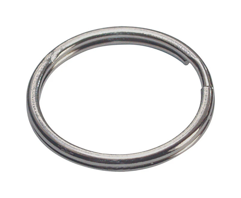 Hillman 1 in. Dia. Tempered Steel Silver Split Rings/Cable Rings Key Ring