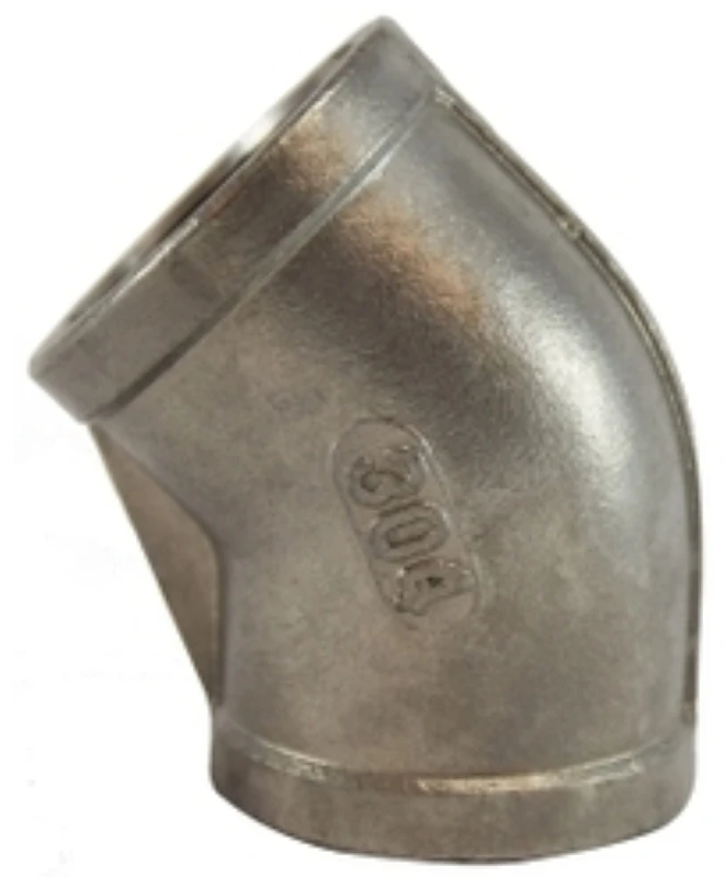 Stainless Steel 45 Degree Elbow Fitting, 1/2 Inch, 150 Lb Rated