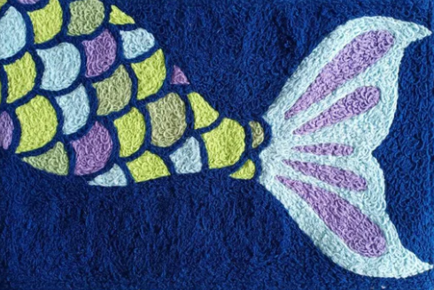 Vibrant Mermaid Tail Area Rug 20" X 30" Washable Indoor/outdoor - Jb-bjl019