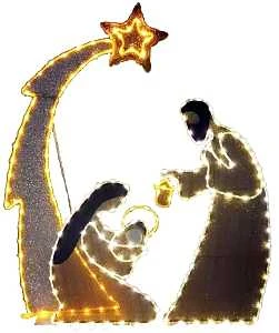 Lighted 2d Nativity Scene Decoration - 42 Inches Tall