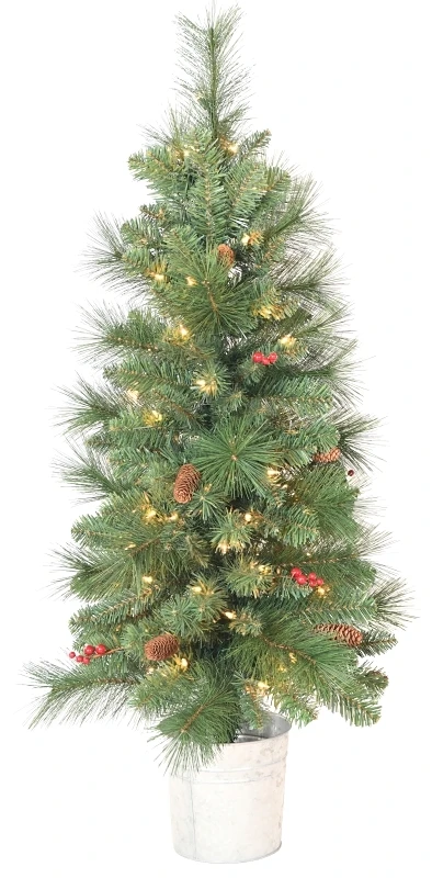 4 Foot Prelit Christmas Tree With Cones And Berries - Model 27540