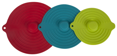 Silicone Suction Lid Set, 3-piece Assorted Colors For Food Storage