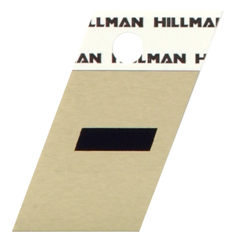 Relective Adhesive Angle-Cut House Address Hyphen, Black and Gold Aluminum, 1.5-In.
