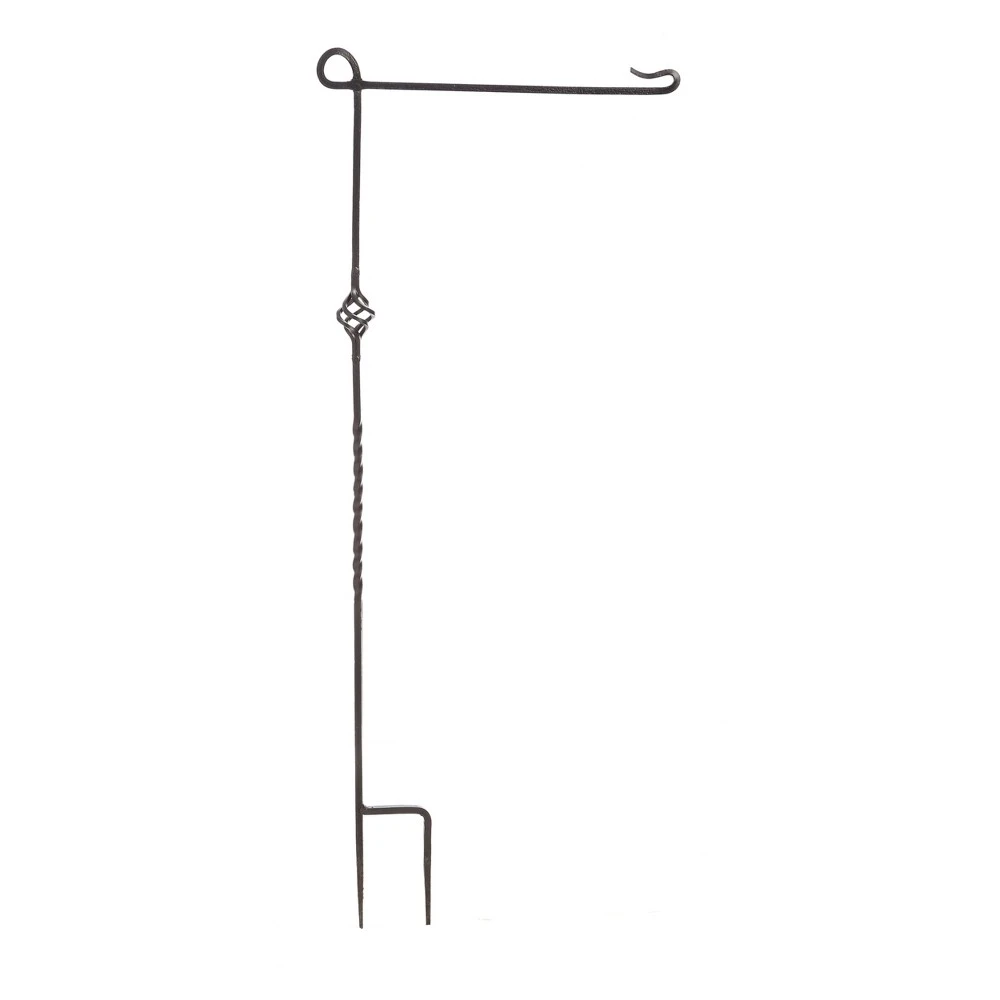 Cast Steel Garden Flag Stand - 2" Height, Black Finish By Evergreen Enterprises, Inc
