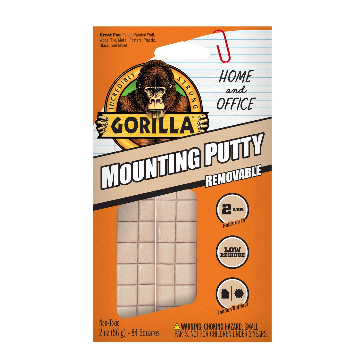 Gorilla 102745 Mounting Putty, Gray, 2 oz