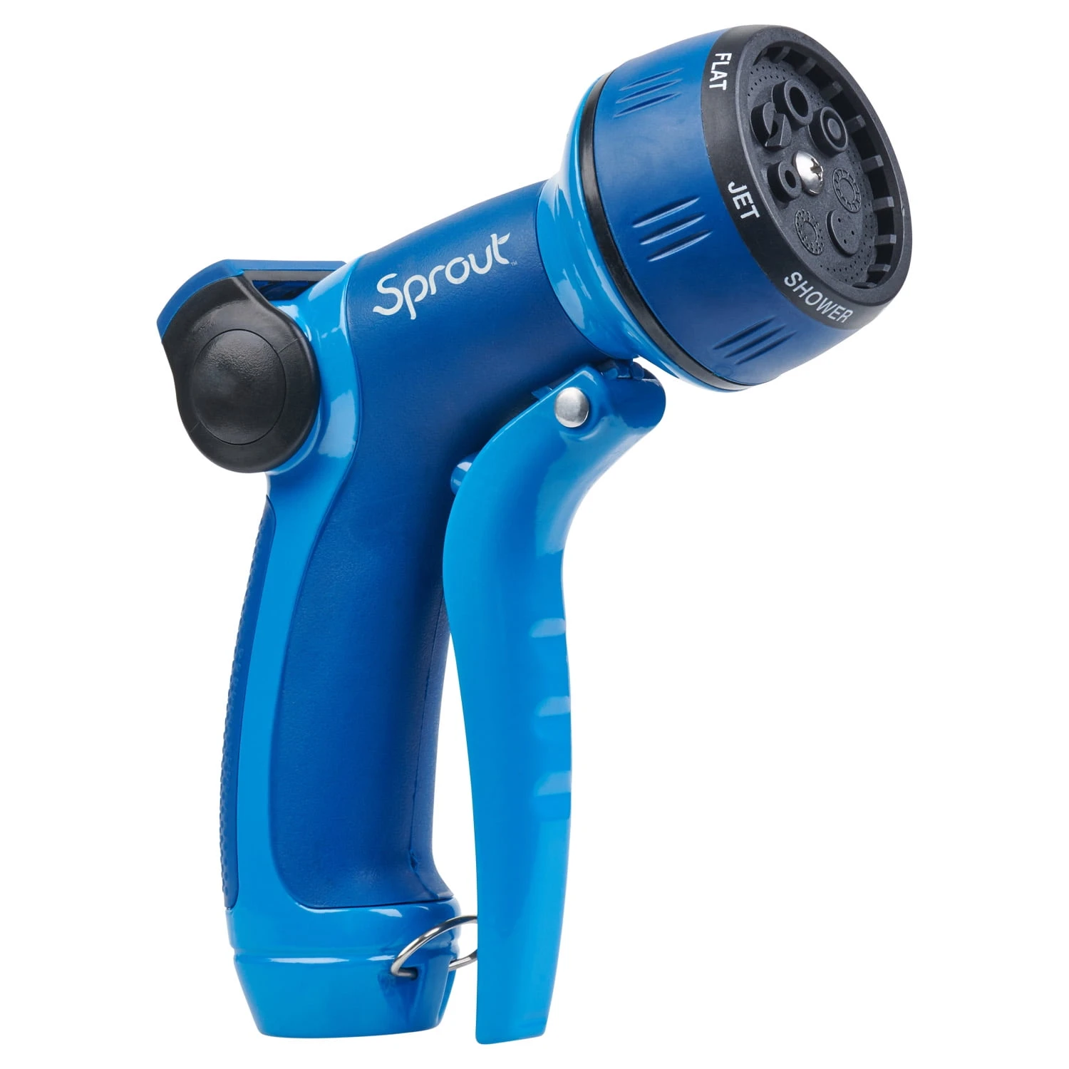 Sprout 7-Pattern Hose Nozzle, Front Trigger, Blue