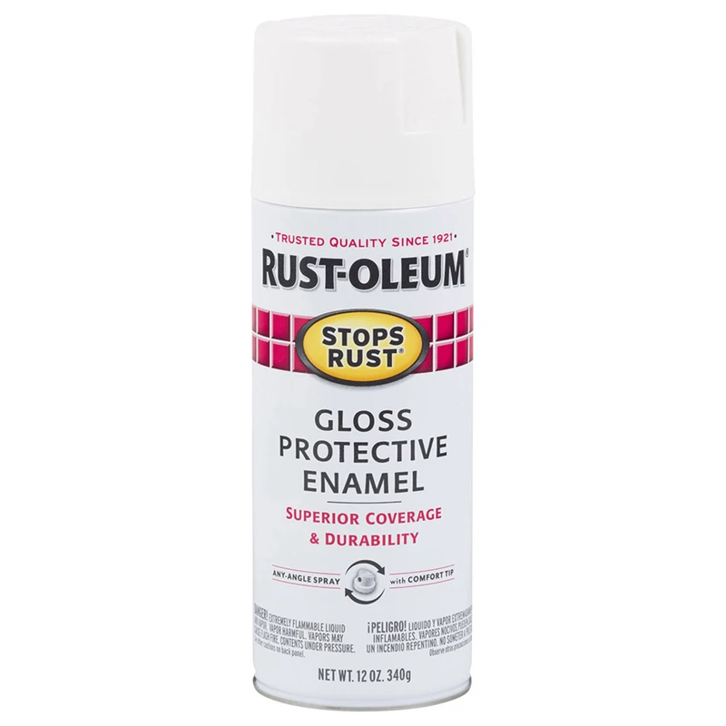 Stops Rust Spray Enamel, White Gloss, 12-oz.