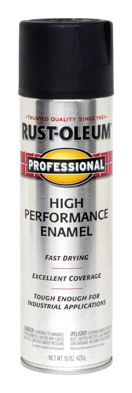 Fast Dry Professional Spray Enamel, Black Semi-Gloss, 15-oz.