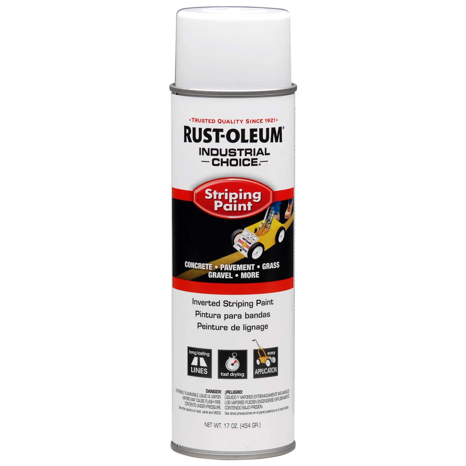 Industrial Choice White Striping Spray Paint, 17 Ounce, Inverted Spray Can