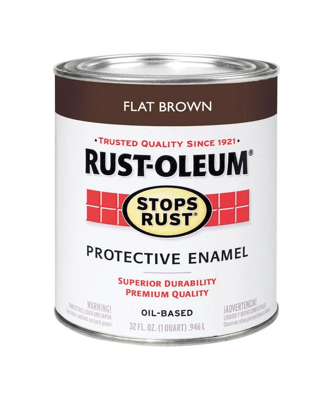Qt. Flat Brown Stops Rust Enamel