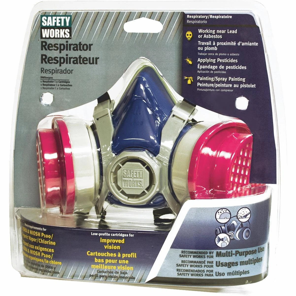 Multi-purpose Respirator With P100 Filters And Foldable Earmuffs