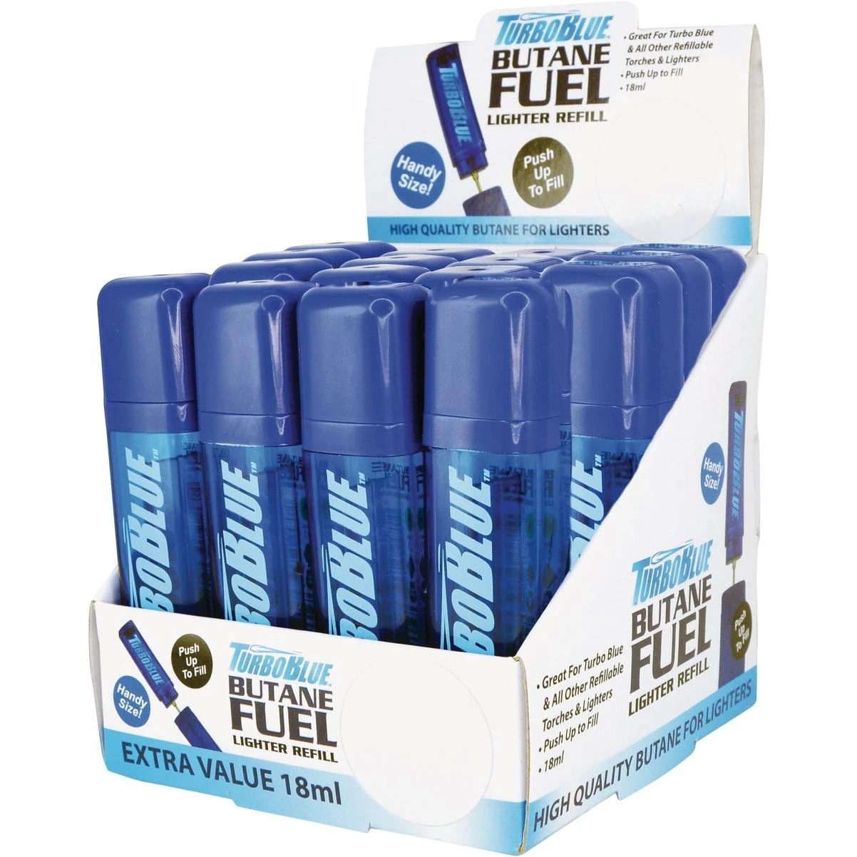 Xxl Blue Line Refillable Butane Lighter & 18 Ml Butane Fuel Refill