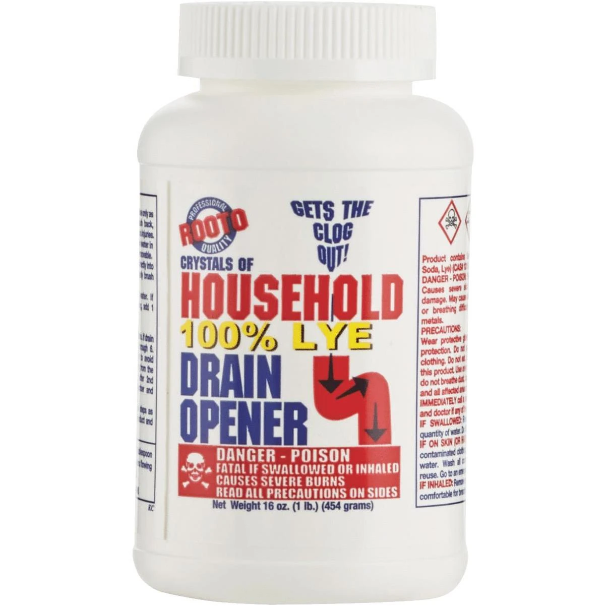 1 Lb. Crystal Lye & 64 Oz. Industrial Strength Drain Opener Combo