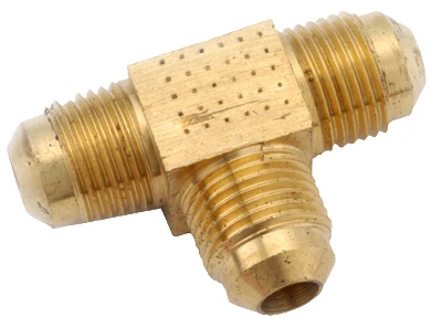 Brass Flare Tee Pipe Fitting, 3/8 Inch, Lead Free Compliant