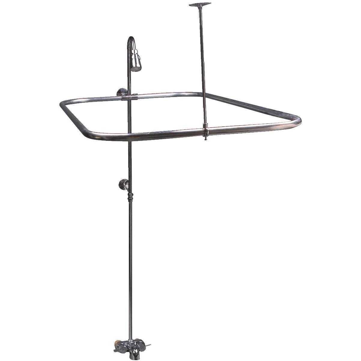 24 In. X 42 In. Chrome Brass Shower Kit With Diverter Faucet And Accessories