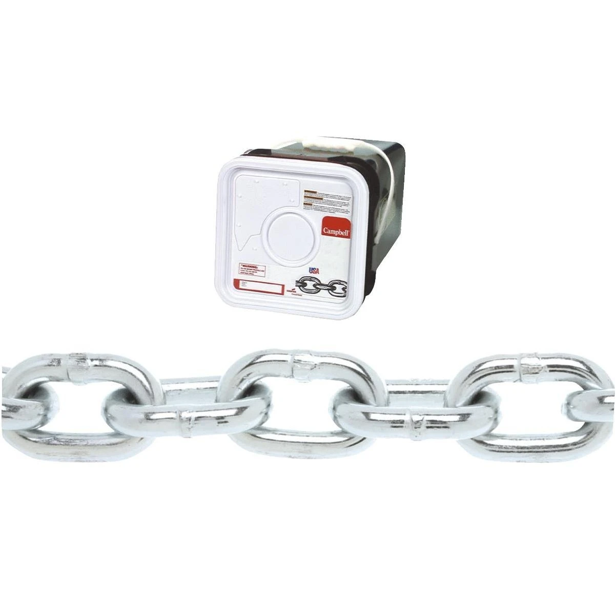Proof Coil Chain, 5/16 In. X 75 Ft., Zinc-plated Low-carbon Steel