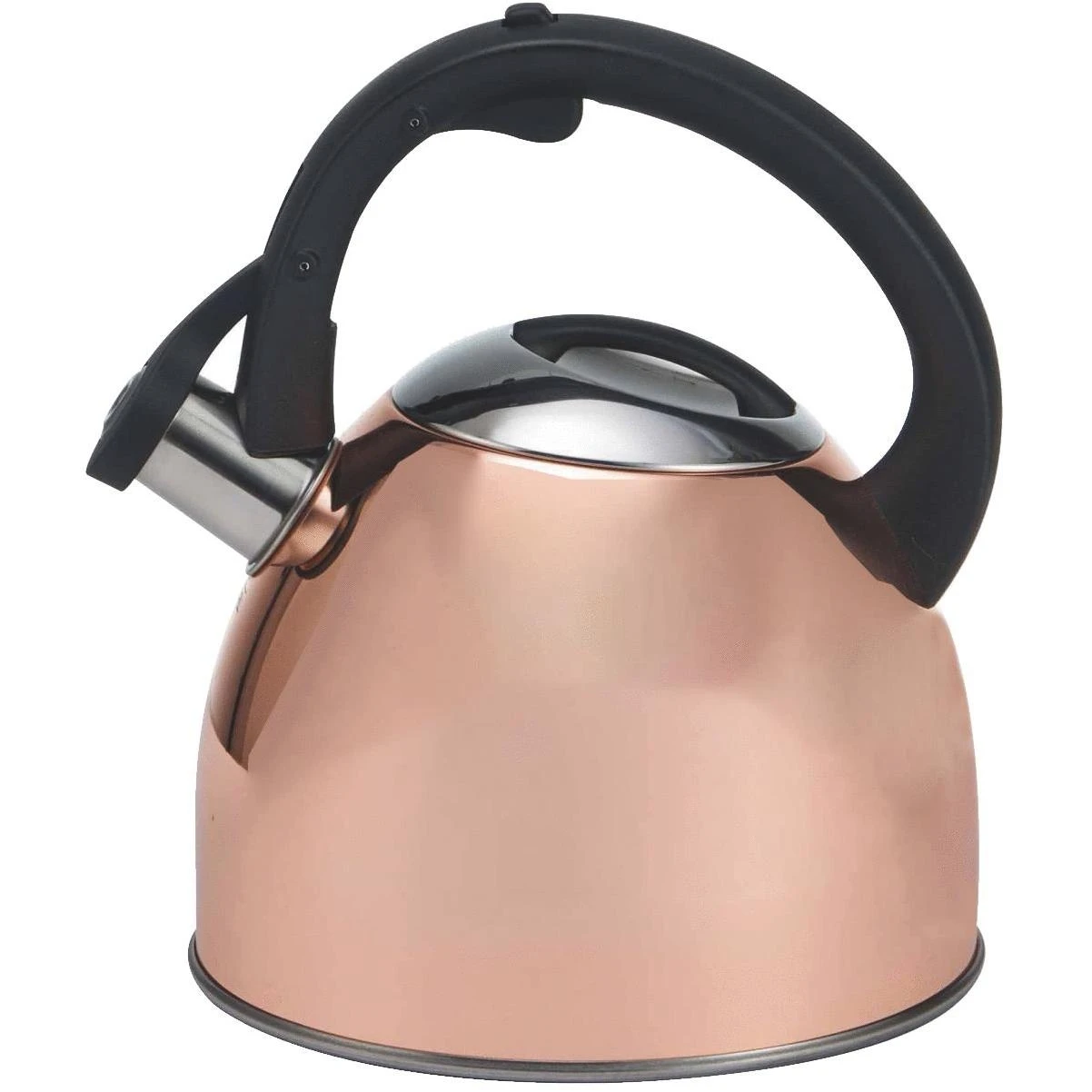 2.5 Quart Copper Plated Whistling Tea Kettle With Phenolic Handle