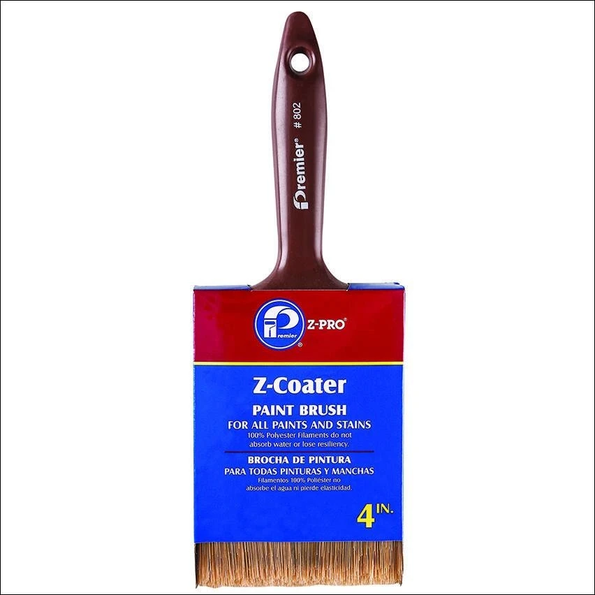 4 Inch Wall Brush - 100% Polyester Filament For All Paints And Stains