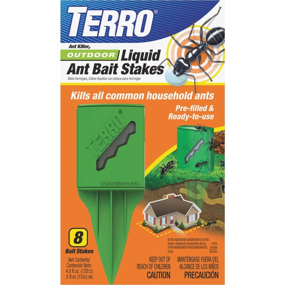 Terro 4 Oz. Outdoor Liquid Ant Bait Stake (8-Pack)