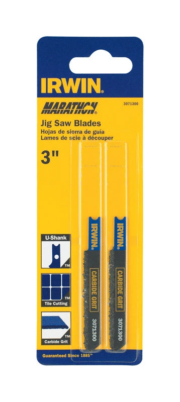 Marathon 3 In. Carbide Grit U-shank Jig Saw Blade 2 Pk, Assorted Tpi