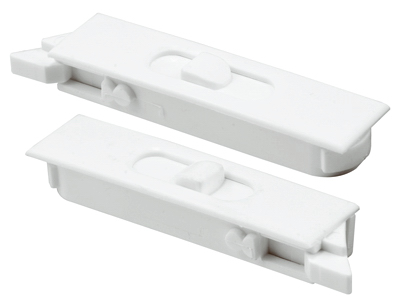 White Plastic Tilt Latch Pair For Windows, Spring-loaded, Snap-in Installation