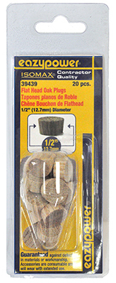 20pk 1/2" Flat Head Oak Plugs - 20 Count