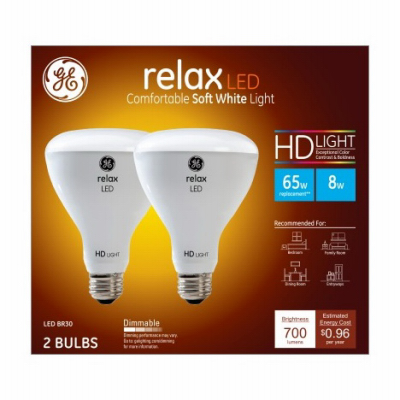 GE 2PK 8W SW BR30 Bulb