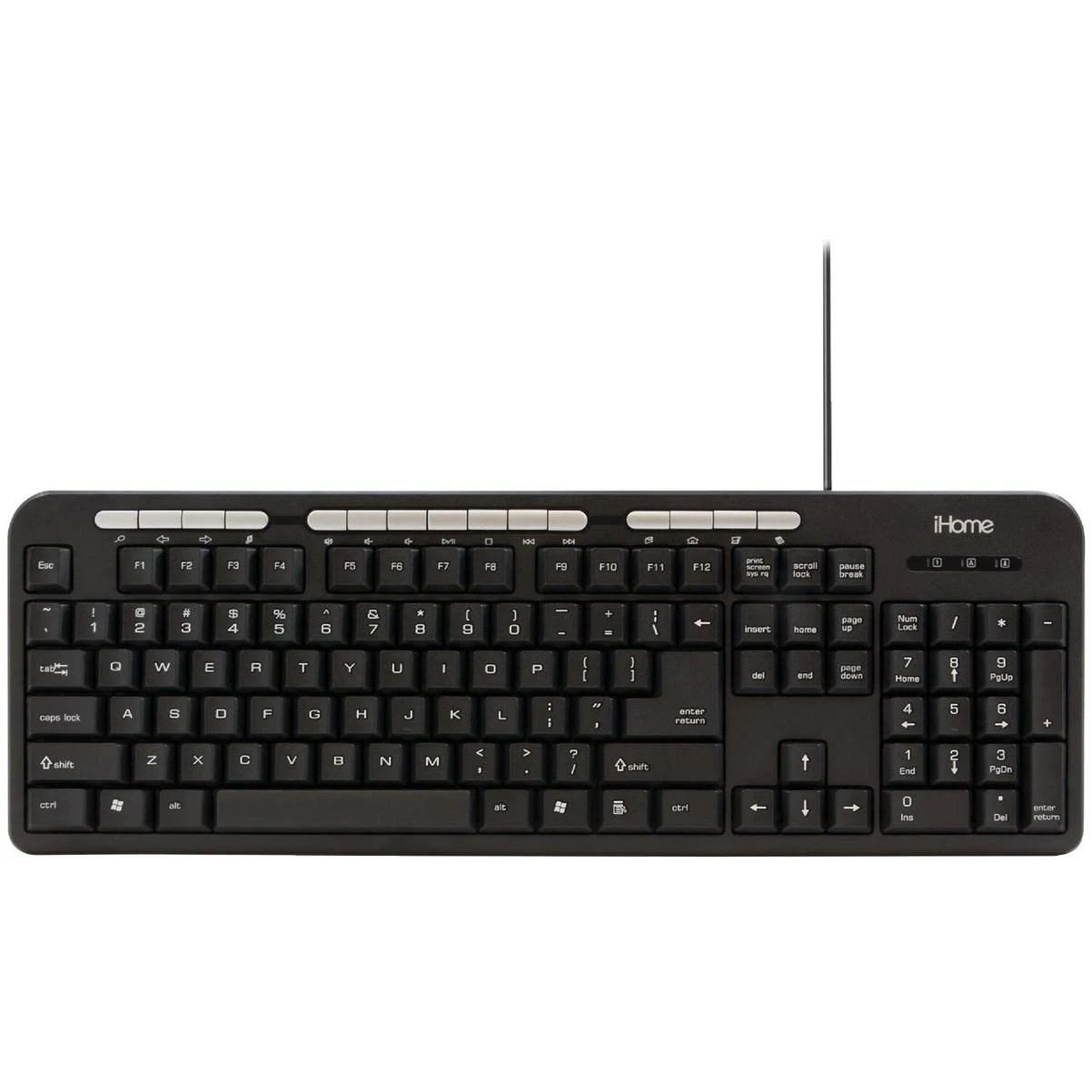 Black Full Size Corded Keyboard With Fold-out Legs For Comfort