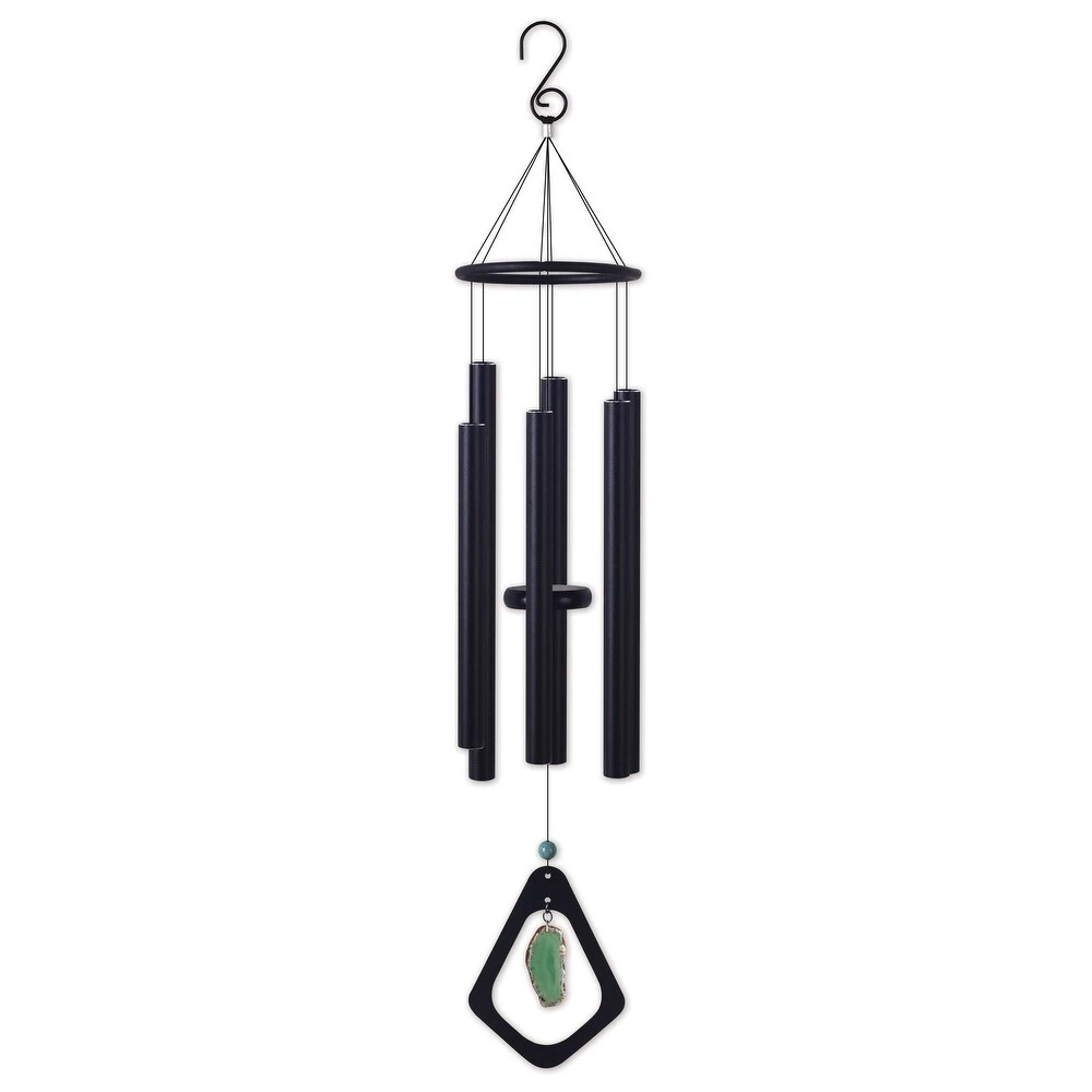 34 Inch Green Agate Wind Chime - Beautiful Outdoor Decor