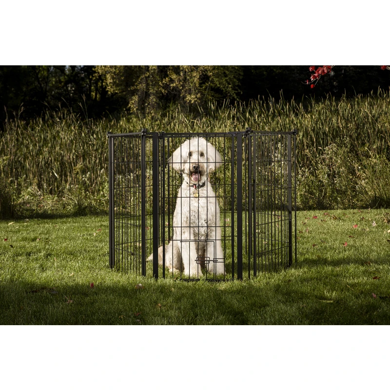 Extra Tall 144-inch Super Wide Heavy Duty Pet Gate And Play Pen With Walk Through Door