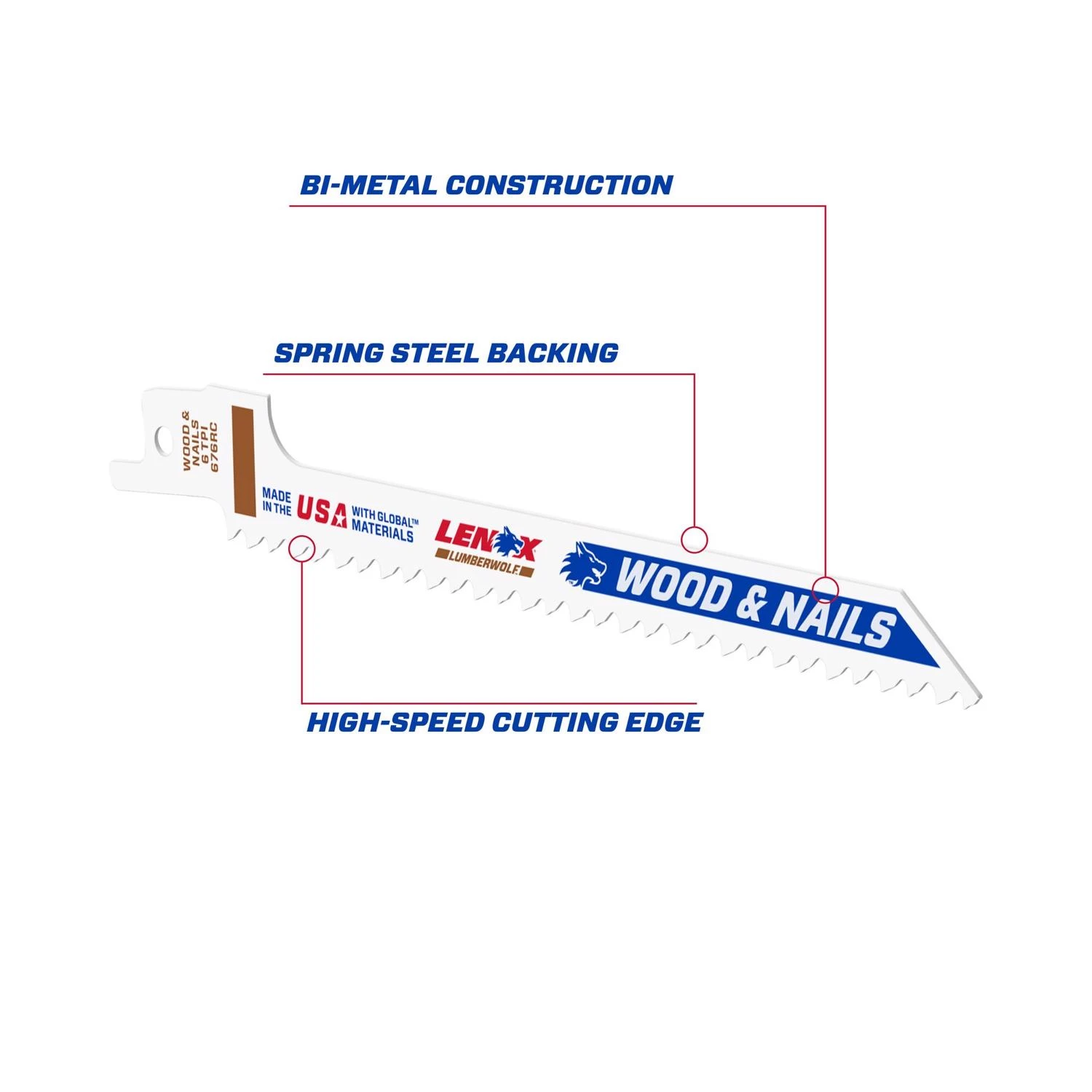 6-In. 6-TPI Bi-Metal Reciprocating Saw Blade